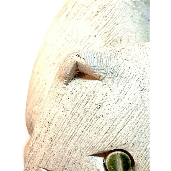 Artesian Rinconada Ambre White Grey Crouching Cat Figurine Uruguay - Picture 8 of 12